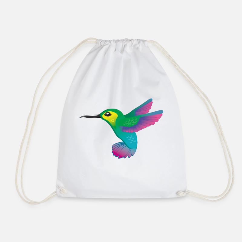 Kolibri bunt Vektorgrafik - Turnbeutel - Weiß