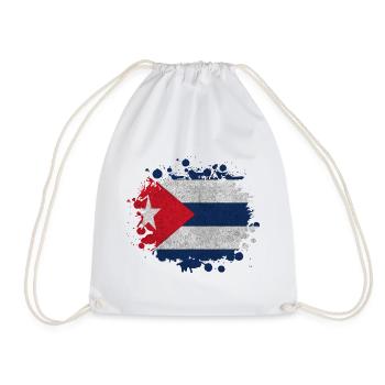Kuba Klecks / Geschenk Havanna Flagge Karibik - Turnbeutel - Weiß - Vorne