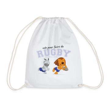 jouer au rugby comme tonton - Sac de sport léger - blanc - Devant