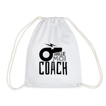 Cadeau humour coach sportif - entraineur foot hand - Sac de sport léger - blanc - Devant