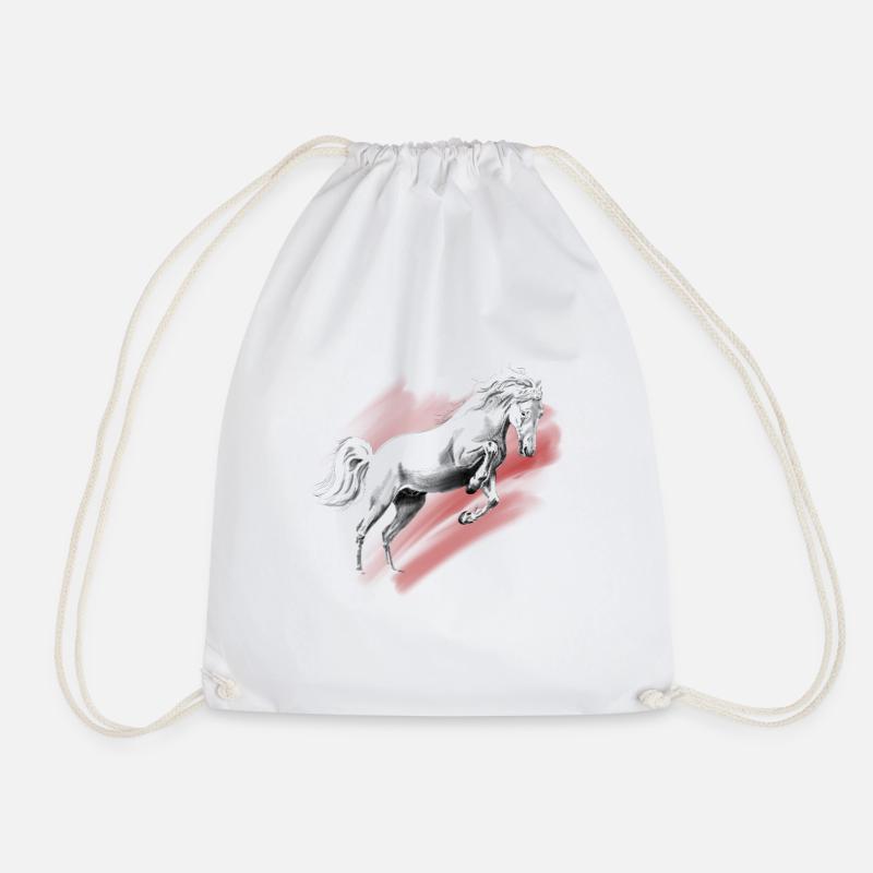 cheval - Sac de sport léger - blanc