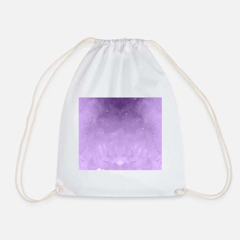 Purple purple watercolor pattern gradient - Drawstring Bag - white