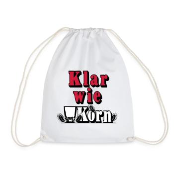 Korn , Party , Weizenkorn ,Klar wie Korn (25) - Turnbeutel - Weiß - Vorne