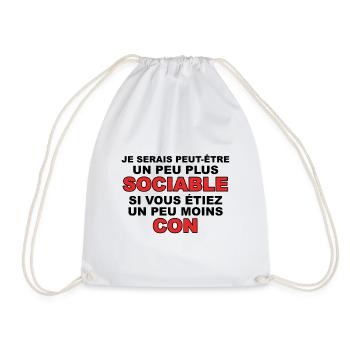Je Serais Peut-être Un Peu Plus Sociable - Sac de sport léger - blanc - Devant