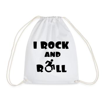 Je fais du rock and roll. Humour en fauteuil roulant # - Sac de sport léger - blanc - Devant