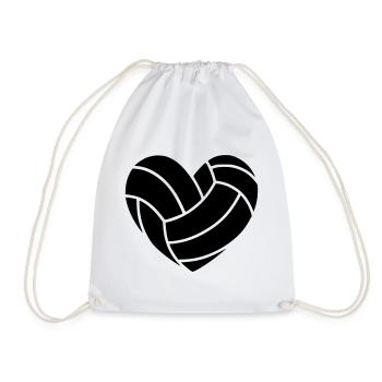 Volleyball Herz - Turnbeutel - Weiß - Vorne