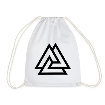 Valknut knot fallen in battle - Drawstring Bag - white - Front