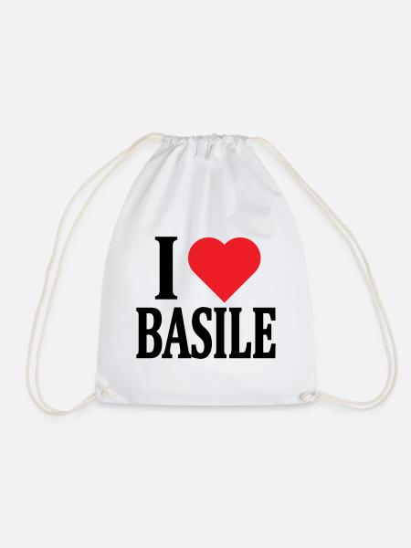 T-Shirt Ich liebe Basile T-Shirt Geschenkidee - Turnbeutel - Weiß