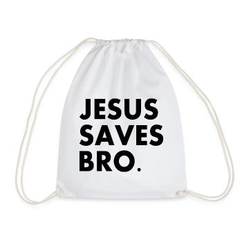 Jesus saves bro - Turnbeutel - Weiß - Vorne