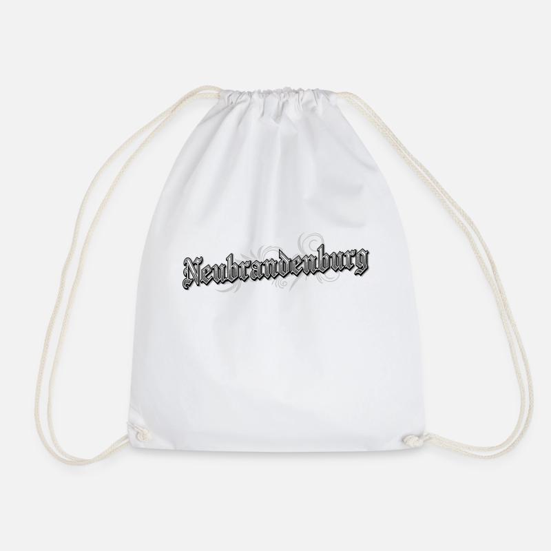Neubrandenburg East Germany Vintage Look - Drawstring Bag - white