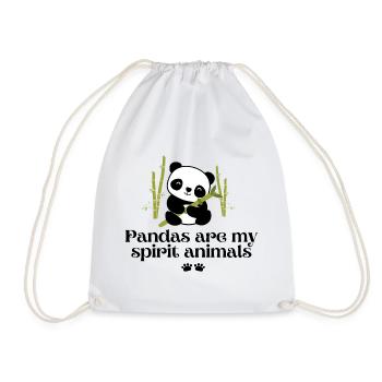 Pandas Are My Spirit Animal - Drawstring Bag - white - Front