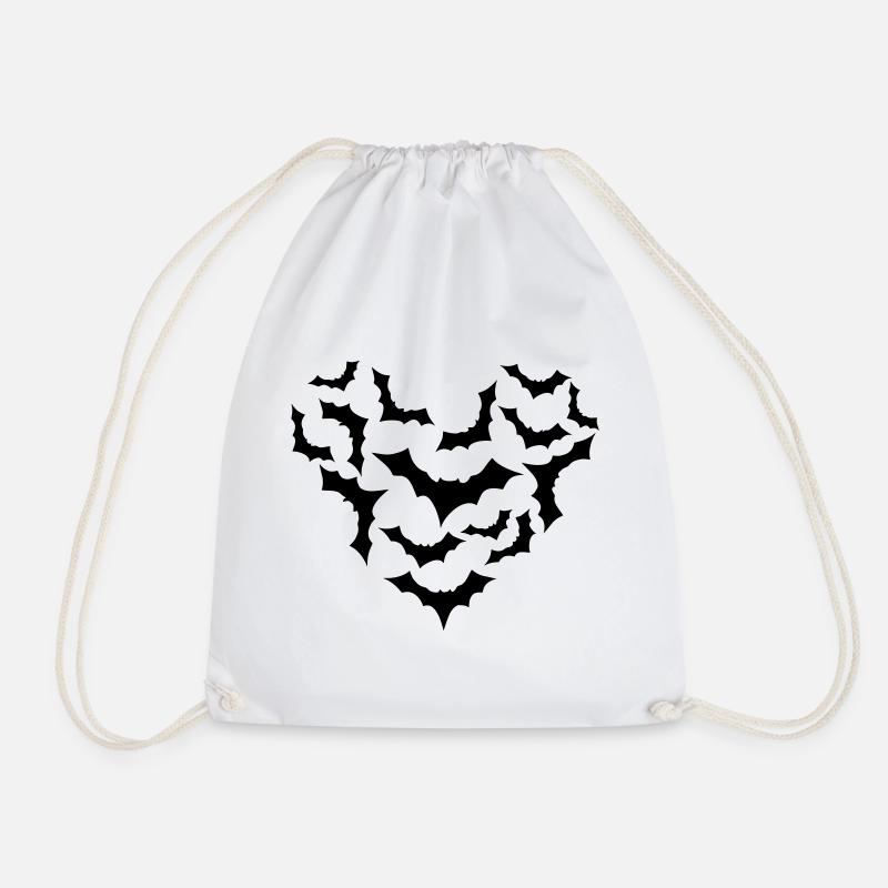 Fledermäuse Fledermaus Schwarm Halloween Herz - Turnbeutel - Weiß