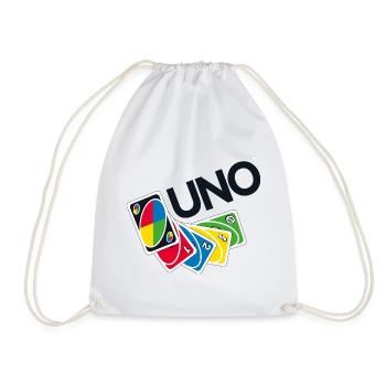 UNO™ Schwarzes Logo Mit Ausgebreiteten Karten - Turnbeutel - Weiß - Vorne