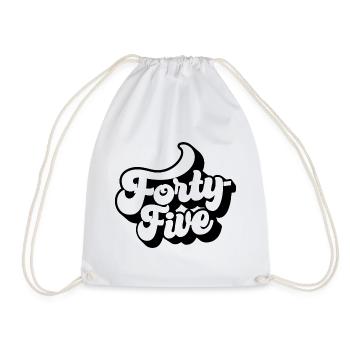 Forty-five 45th Birthday Men Women 45 Years Old - Drawstring Bag - white - Front