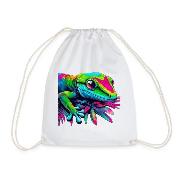 Gecko - Turnbeutel - Weiß - Vorne