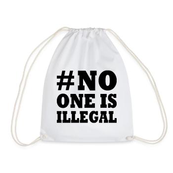 no one is illegal - Drawstring Bag - white - Front