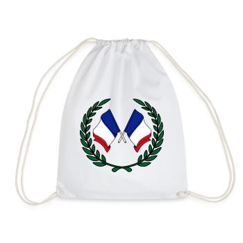 Drapeaux France en couronne de laurier - Sac de sport léger - blanc - Devant