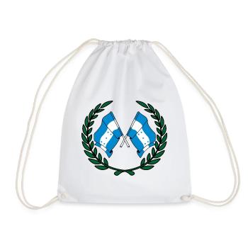 Flags Honduras in laurel wreath - Drawstring Bag - white - Front
