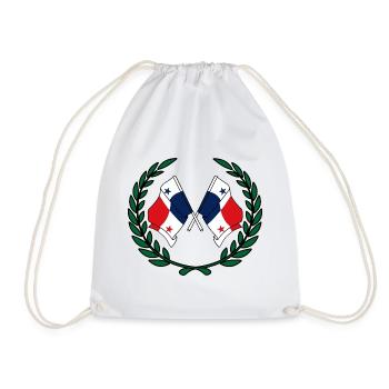 Drapeaux Panama en couronne de laurier - Sac de sport léger - blanc - Devant