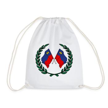 Drapeaux Liechtenstein en couronne de laurier - Sac de sport léger - blanc - Devant