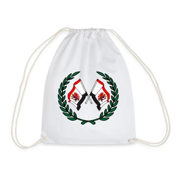 Flags Kuyavia Pomerania laurel wreath - Drawstring Bag - white - Front