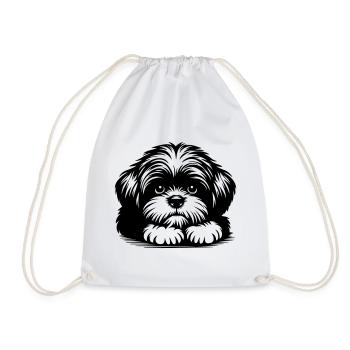 Tête de Shih Tzu avec pattes - Sac de sport léger - blanc - Devant