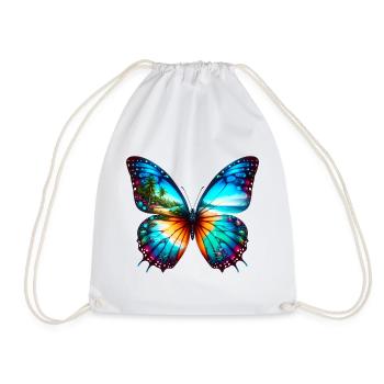 Schmetterling - Turnbeutel - Weiß - Vorne