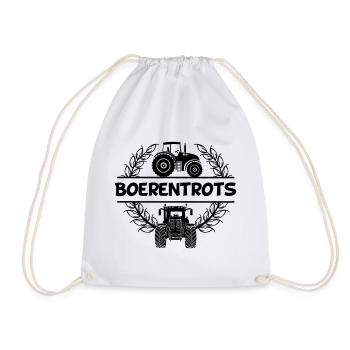 Farmer's pride wheat wreath tractor design for proud - Drawstring Bag - white - Front