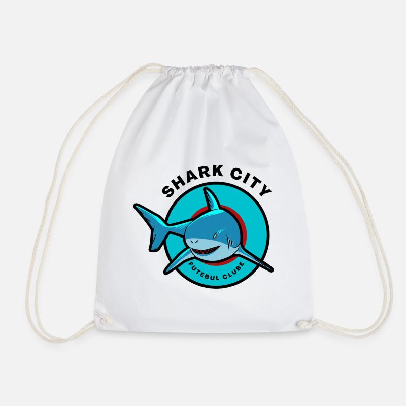 Shark_city - Drawstring Bag - white