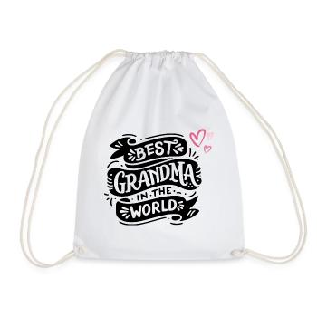 Made with Love – Heart Design Baby & Family - Drawstring Bag - white - Front