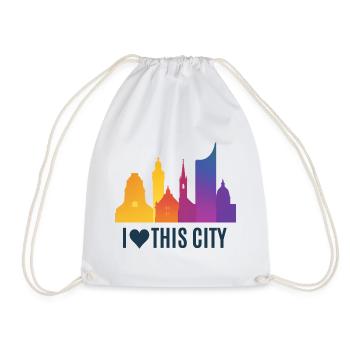 Herzstadt Skyline Gradient - Turnbeutel - Weiß - Vorne