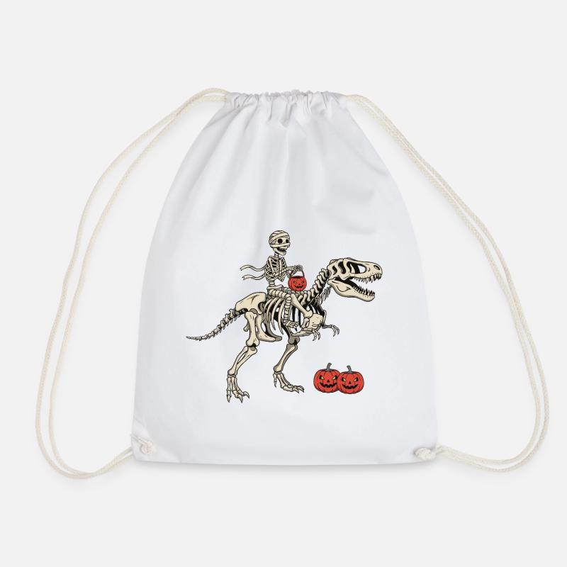 Cavalier squelette sur T Rex - Sac de sport léger - blanc