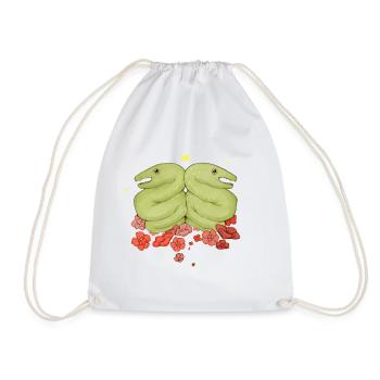 Twin halls in the flower circle - Drawstring Bag - white - Front