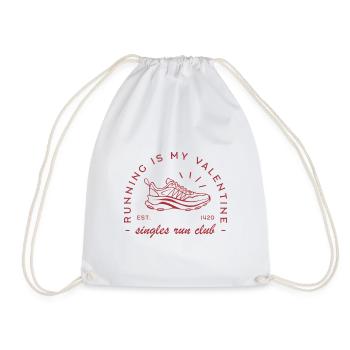 Running is my valentine funny singles run club - Drawstring Bag - white - Front