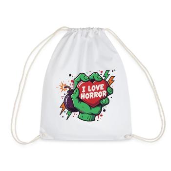 HorrorHeart in Zombie Hand - Drawstring Bag - white - Front