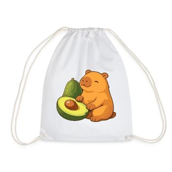 Capybara mit Avocado - Turnbeutel - Weiß - Vorne