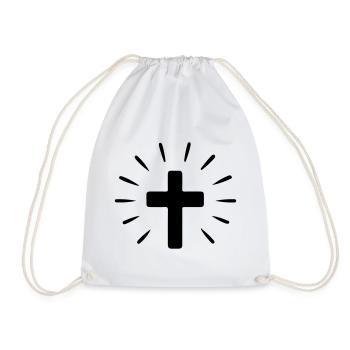 Cross Holy Faith - Drawstring Bag - white - Front