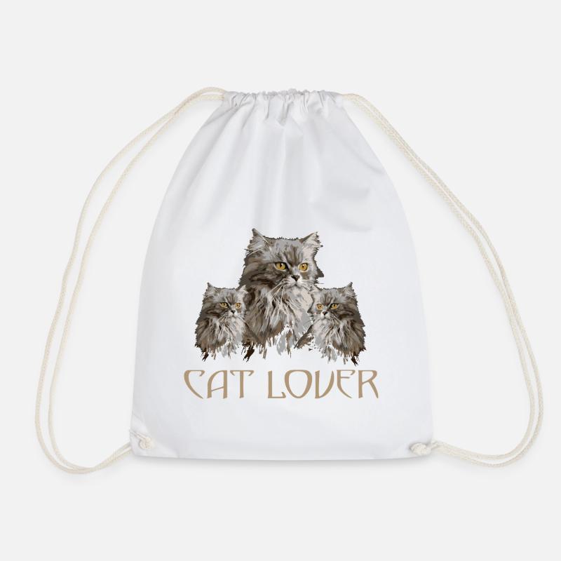 CAT_LOVER - Drawstring Bag - white