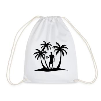 Silhouette de la visite des palmiers de vacances - Sac de sport léger - blanc - Devant