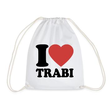 Ich liebe Trabi Herz Retro-Design - Turnbeutel - Weiß - Vorne