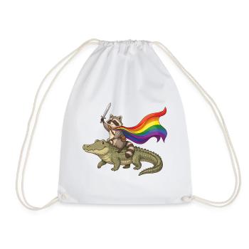 LGBTQ-Pride-Monat – Stolzer LGBTQ-Waschbär - Turnbeutel - Weiß - Vorne