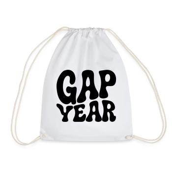 Gap year seventies wavy lettering - Drawstring Bag - white - Front
