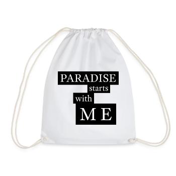 Paradise starts with me - Drawstring Bag - white - Front