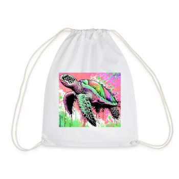 Schildkröte - Turnbeutel - Weiß - Vorne