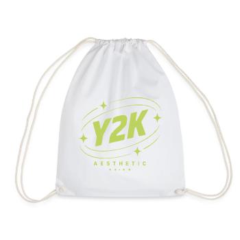 Y2K Ästhetik Neon Logo - Turnbeutel - Weiß - Vorne