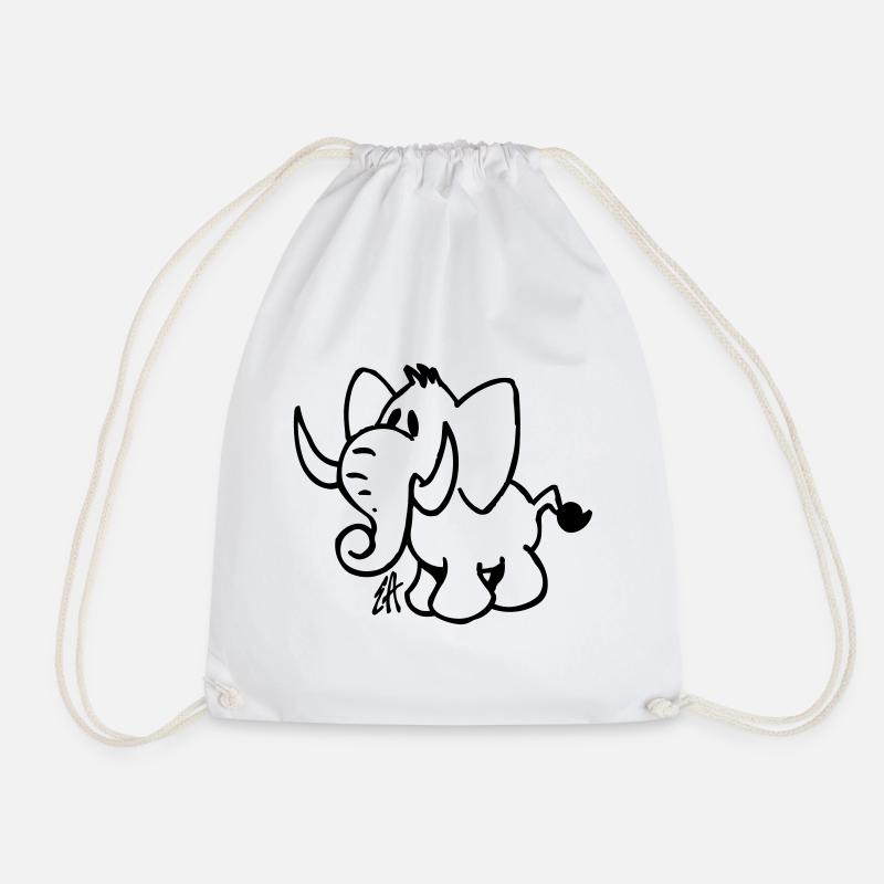 Elefant - Turnbeutel - Weiß