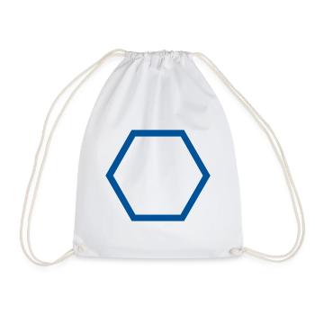 Hexagon Überblick - Turnbeutel - Weiß - Vorne