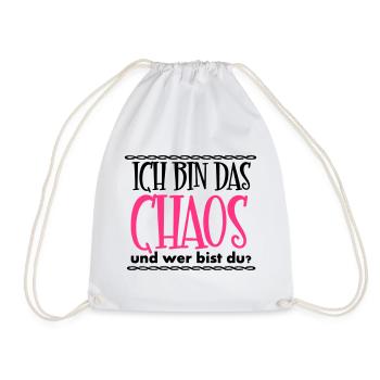 Ich bin das Chaos Geschenk - Turnbeutel - Weiß - Vorne