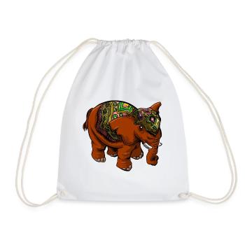 Elefant - Turnbeutel - Weiß - Vorne