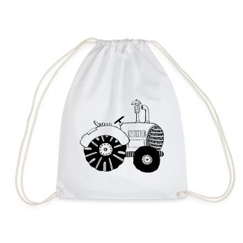 Chic tractor - tractors - tractor - Bulldog - Drawstring Bag - white - Front